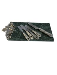 Marble And Pewter Cheese Platter By The Seagull Canada Pewter