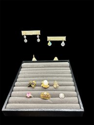 Crystal Earrings Clip On And 6 Rings