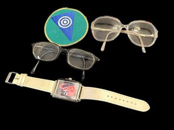 2 Pairs Of Glasses, Patch And Classic Archives Collection Flamingo Watch Lot