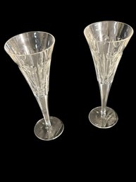 Waterford Crystal Millennium Series LOVE Fluted Champagne Glass Pair