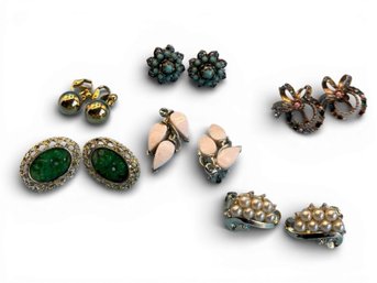 Lot Of Costume Clip On/screw Back Earrings-6 Pairs
