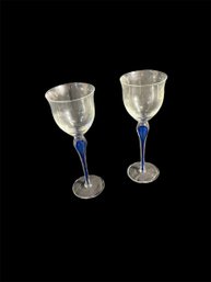 Colony Diane Blue Wine Glasses 2 Pc