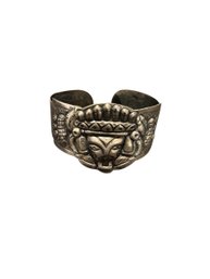 Sterling Aztec/mayan Motif Cuff Bracelet
