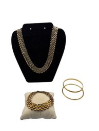Gold Tone Necklaces And 3 Braclets