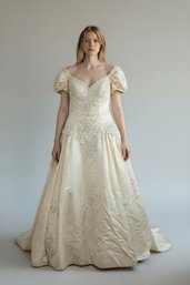 Handmade Satin Ivory Wedding Dress Size 4