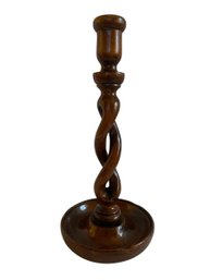 Walnut Barley Twist Candlestick