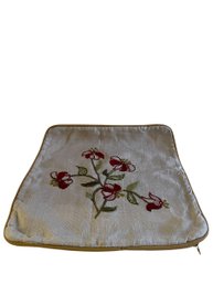 Hand Stitched Crewel Embroidery Pillow Cover