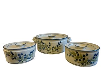 Union Stoneware Maine Blueberry Pattern Casserole Dishes