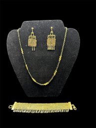 Costume Suite Gold Tone And Beaded Costume Jewelry