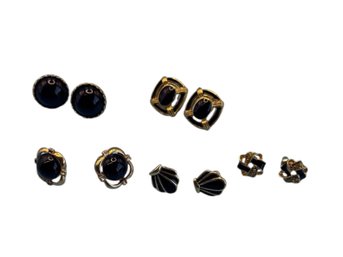 Costume Onyx Like Earrings-1 By Napier