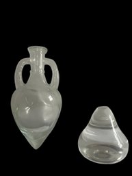 Clear Glass Paperweight, Amphora Glass Hanging Vase