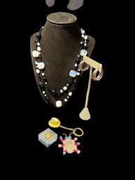 Costume Jewelry  With Beaded Necklace