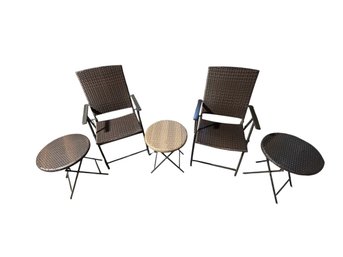 Woven Metal Framed Outdoor Patio Set 5pc (B)