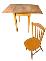 Jeffery Bros Drop Leaf Table, & Chair (B)