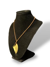 HW Burdock 14k Gold Italian Leaf Necklace