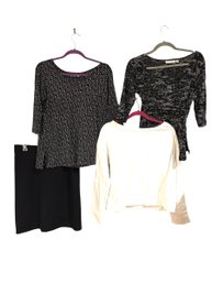 2 Deborah Parker Top XS, Equestrian Skirt M, ATM Sweatshirt M