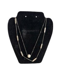 Long Sterling Silver Necklace With A Fresh Water Pearl By Chan Luu And Long Sterling Necklace By Anna Beck