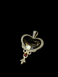 Sterling Silver Heart Stone Pednant