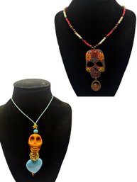 Skull Necklace Set Of 2