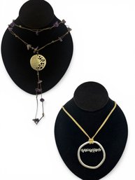 Crystal Necklace Set Of 2