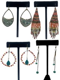 Beaded Earrings Set Of 4
