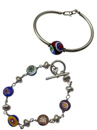 Italian Murano Glass Bracelet Set Of 2