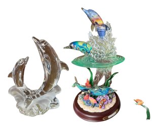 Lenox Crystal Dolphin & Christian Lassen Art Glass Dolphin (LR)