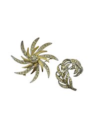 Rhinestone Brooch Set Of 2