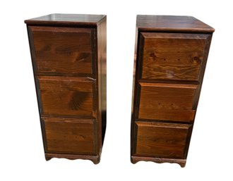 Solid Wooden File Cabinet Pair (DR)