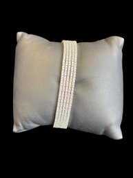 5 Strand Sterling And Crystal Bracelet