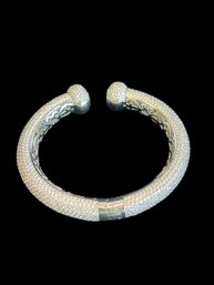 Moissanite Sterling Cuff Bracelet