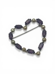 Sterling Silver Heart Brooch