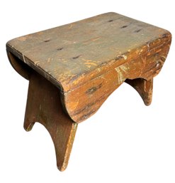 Primitive Antique Wooden Foot Stool (LR)