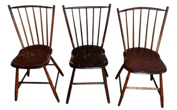 Antique Wooden Windsor Chairs 3pc (DR)