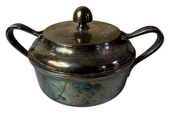 WWII US Navy Officers Silver Soldered Reed & Barton Sugar Bowl (DR)