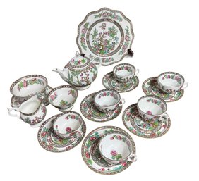 Coalport Indian Tree Scalloped Multicolor Tea Set 18 Pc (MB)