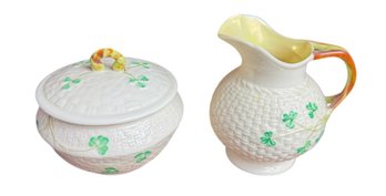 Belleek Ireland Bone China Cream & Sugar Pair (MB)