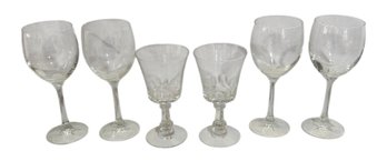 Fostoria Parfait Glass Pair & Crystal Wine Glasses 4pc (LR)