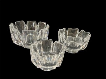 Orrefors Lars Hellstrom Signed Crystal Dishes (K)