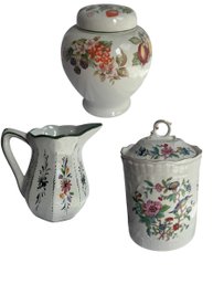 Pitcher And 2 Jars, Set Of 3 (LR)