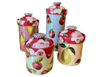 Droll Designs Set Iof Four Covered Canisters (k)