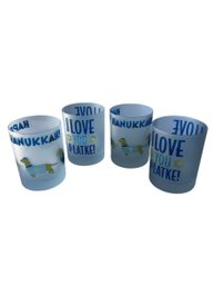 Glass Hanukkah Themed Cup Set (LR)
