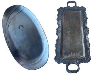 Set Of 2 Large Metal Trays (LR)