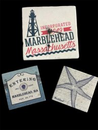 Marblehead Coasters And Clock Set (BR2)