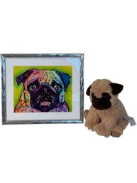 Pug Framed Photo And  Weighted Plush Toy (BR2)