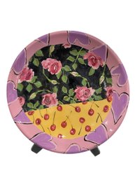 Droll Designs Rose Motif Platter With Stand  (D)