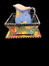 Droll Platter, Pitcher Square Bowl