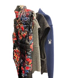 Obermeyer Vest S, Chuck Roast XL, Spyder L, And 2 MHD Festival Of Arts Vests XL, M (MBC)