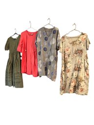 4 Dresses-made In Italy Maybe Size L, Moon River S, Lands Down Under Maybe L, Match Point M (MBC)