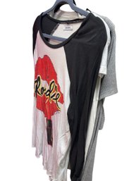 5 T-shirts-4 Lauren Moshi Concert Tees, S/M, 1-zadig & Voltaire S (MBC)